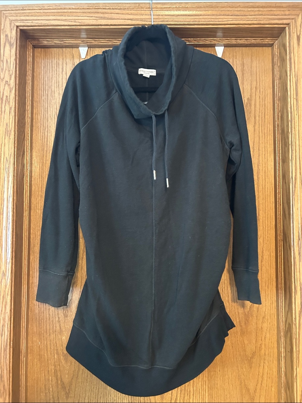 Black Women's Maternity Funnel Neck Pullover Jacket